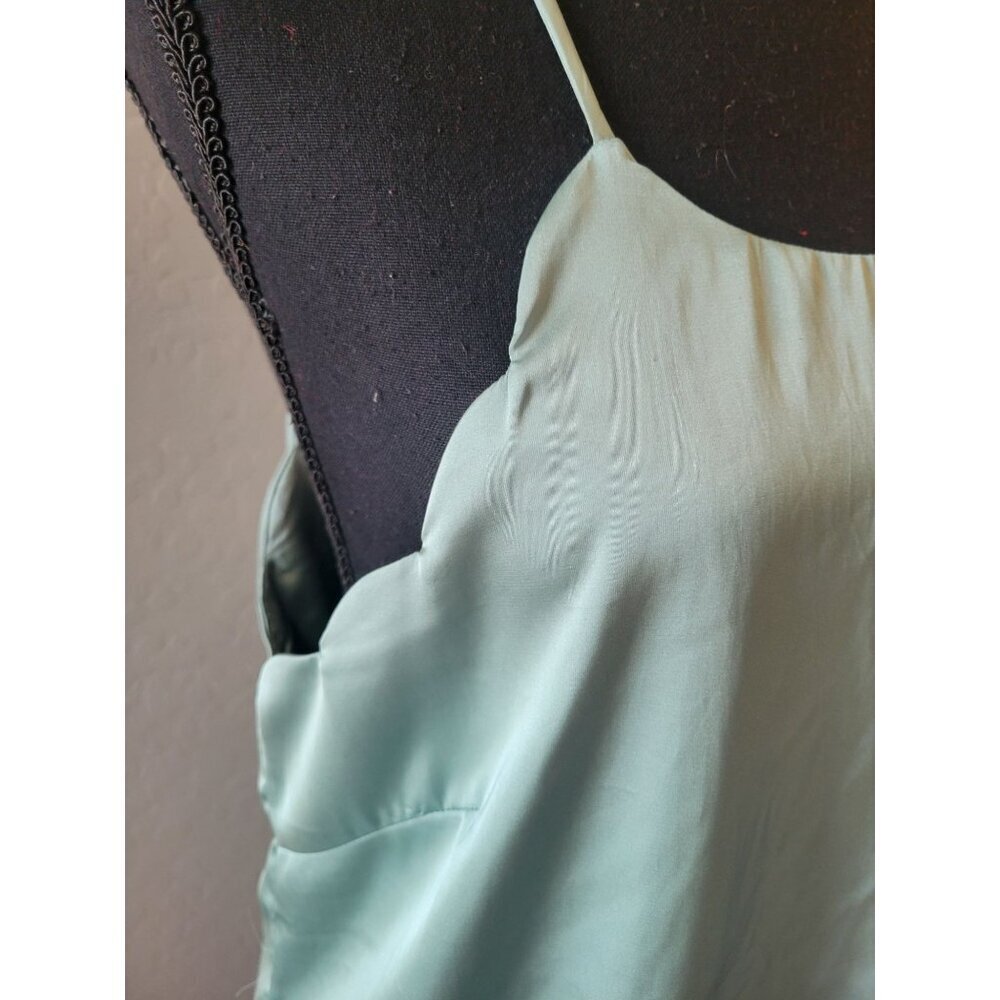 Willow Root Scalloped  Lined Sleevless Top Size S Delicate Colorful Preppy City - Picture 3 of 11